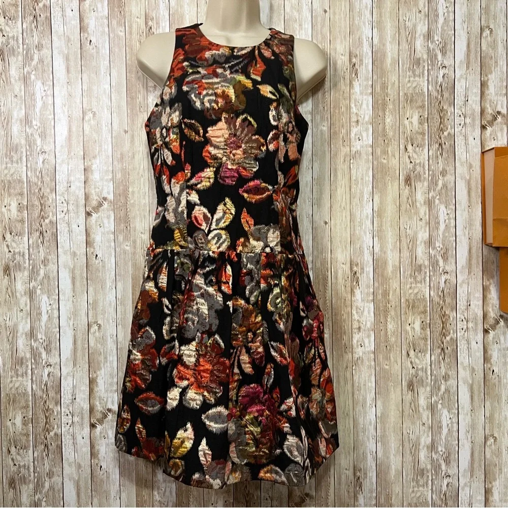Anthropologie Leifsdottir Adelita Floral Shimmer Mini Dress, Size 4 - Picture 2 of 11